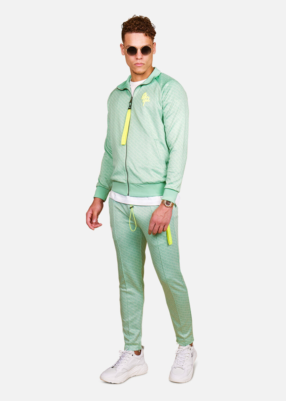 green tracksuit